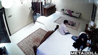A Muslim mommy plays with the cocks of her two lovers
