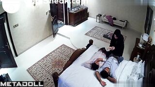 A Muslim mommy plays with the cocks of her two lovers