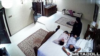 A Muslim mommy plays with the cocks of her two lovers