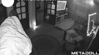 A young, handsome guy quickly jerked off while watching porn on TV