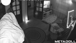 A young, handsome guy quickly jerked off while watching porn on TV