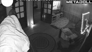 A young, handsome guy quickly jerked off while watching porn on TV
