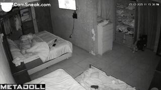 A blonde caresses her husband's butt while taking his dick in her mouth