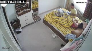Wife caresses her husband's cock while his fingers play with her cunt
