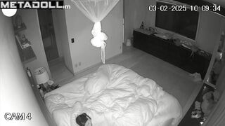 A young brunette woke up to feel her husband's fingers inside her vagina