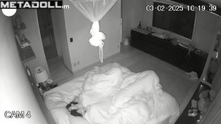 A young brunette woke up to feel her husband's fingers inside her vagina