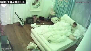 Hidden-camera video from the bedroom of a sexy blonde and her boyfriend