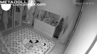 A horny boyfriend fucks a cute, naked brunette in the mouth