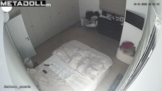 An aroused husband won't let his wife go to bed without having sex