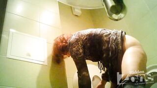 Girls peeing on the floor